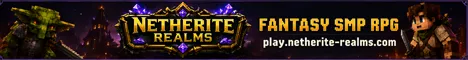 Netherite Realms Minecraft server banner