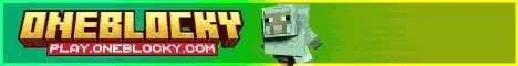 Oneblocky Minecraft server banner