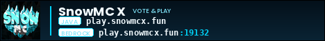 SnowMC X Minecraft server banner